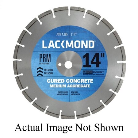 Lackmond Diamond Blade, Laser Weld Segmented, Series PRM Series, 30 Diameter Blade, 1 ArborShank CW301651PRM